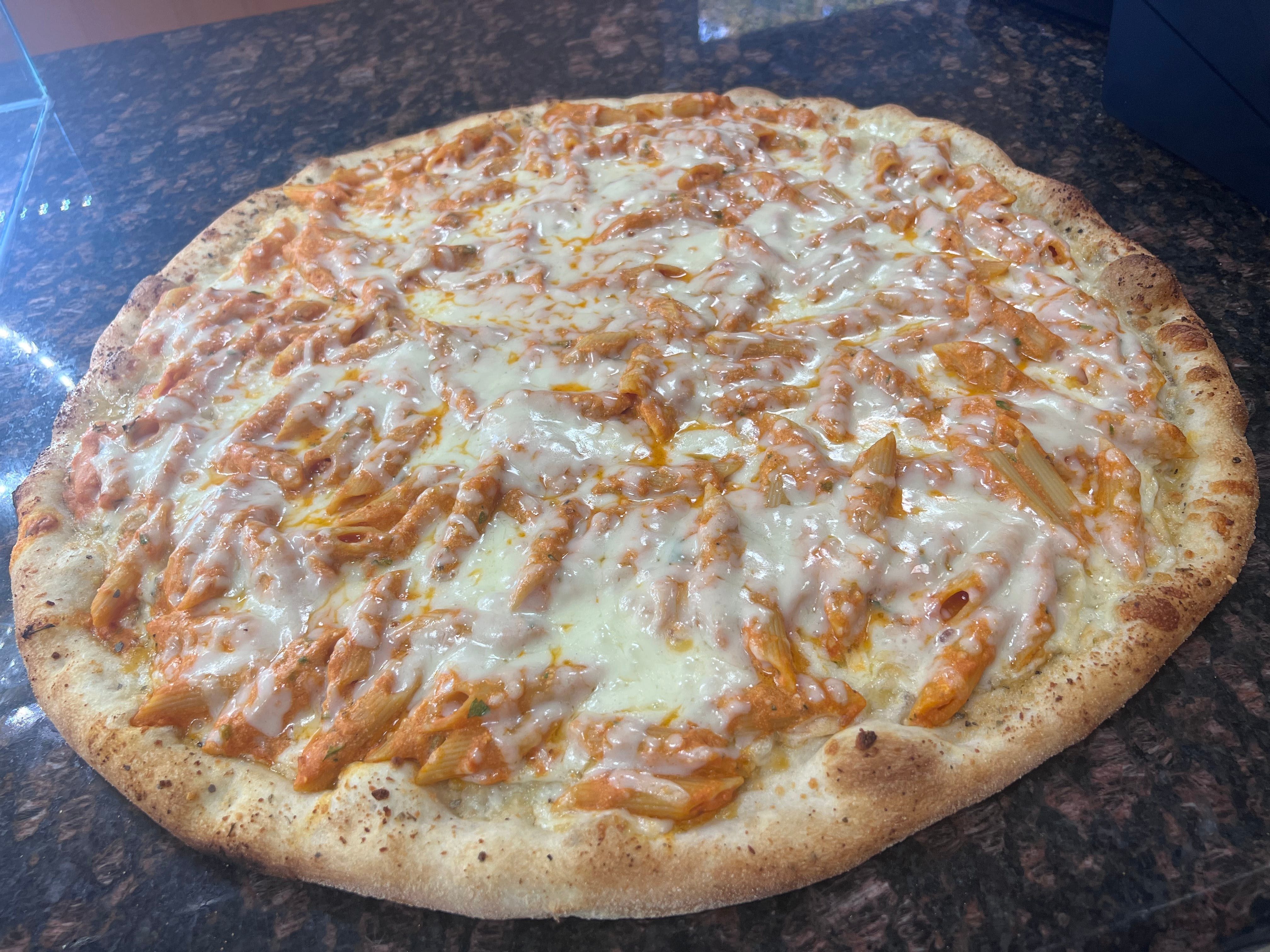 Penne Vodka Pizza.
