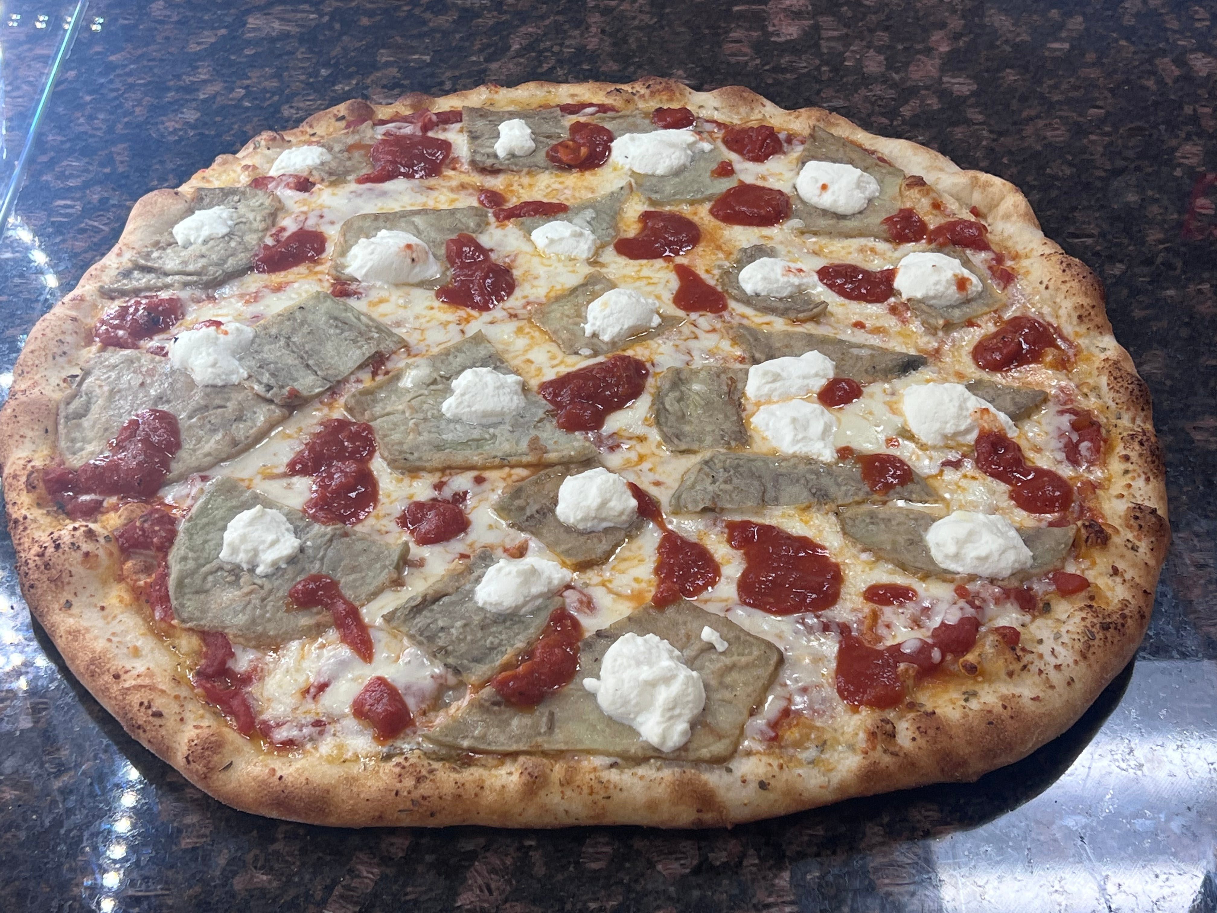 Eggplant Rollatini Pizza.