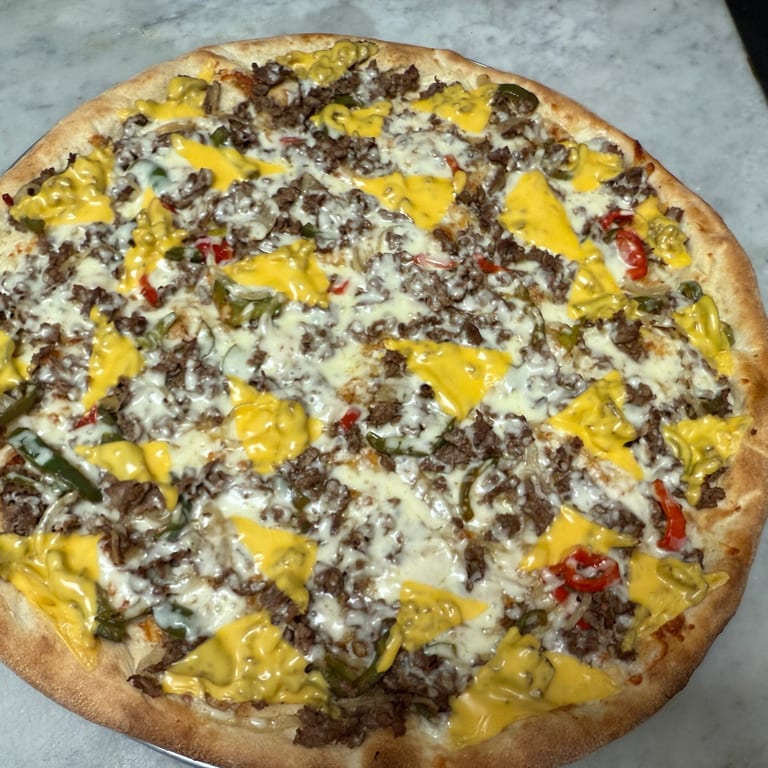 Philly Cheesesteak Pizza Delight